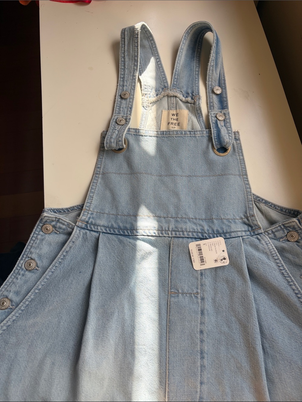 Free people Light Blue Wide-Leg Denim Overalls - Women Jeans - Picture 6 of 8